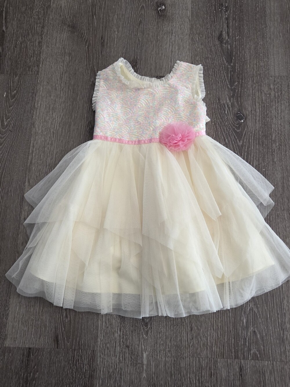 Jona Michelle Girls Sequin Layered Tulle Special Occasion Dress 3T